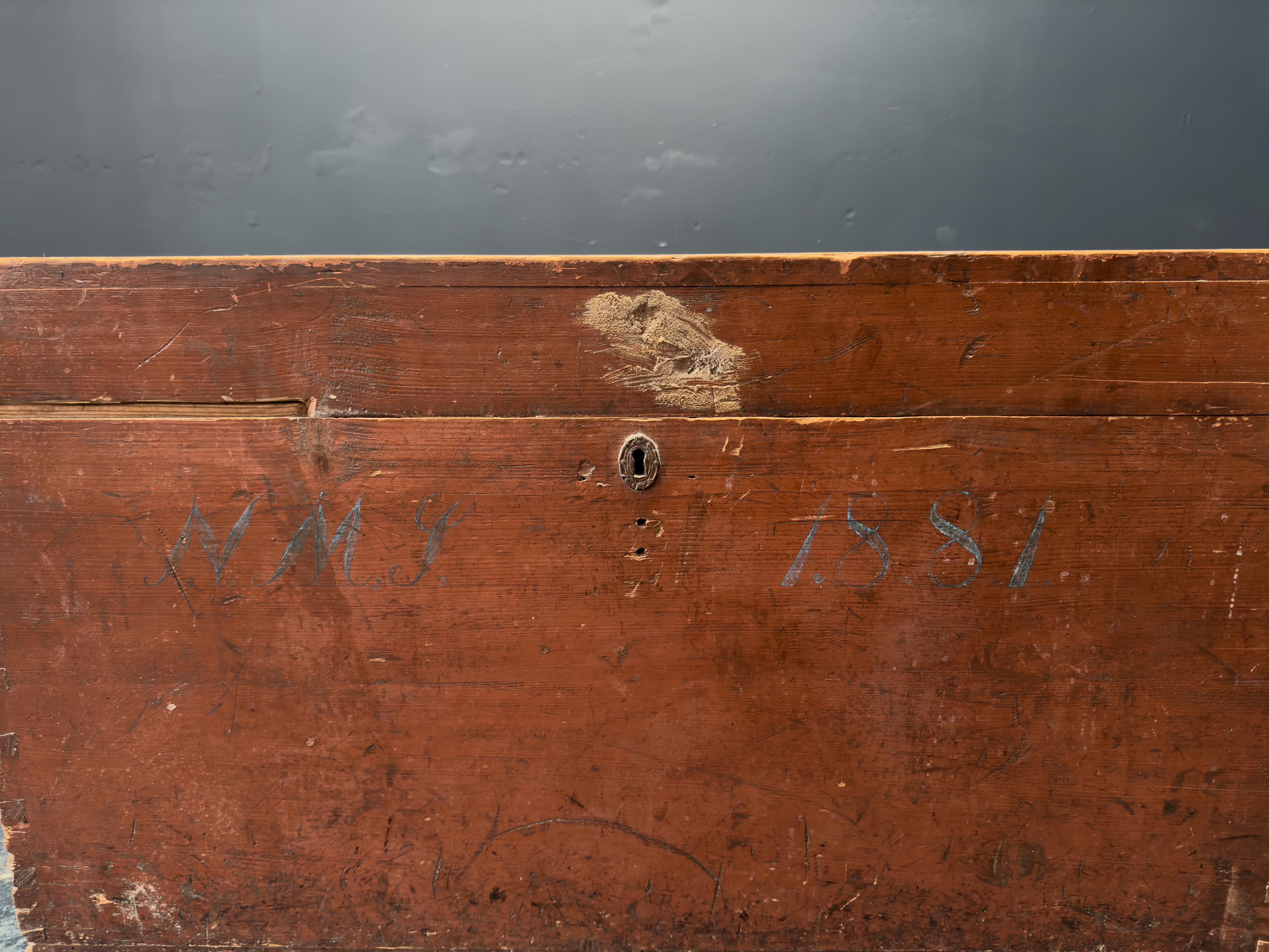 Danish Folk Pine Chest For Sale 2