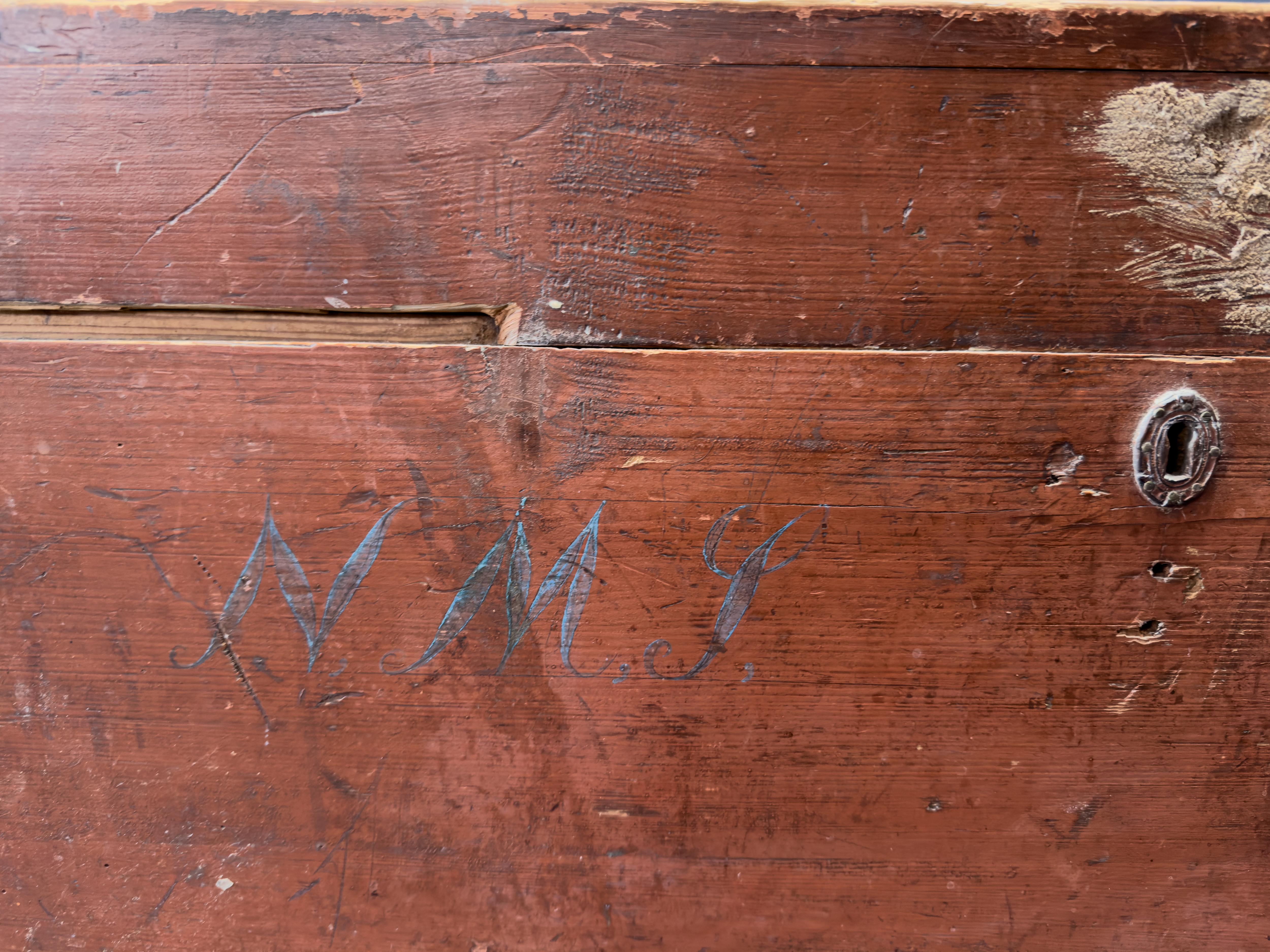 Danish Folk Pine Chest For Sale 3