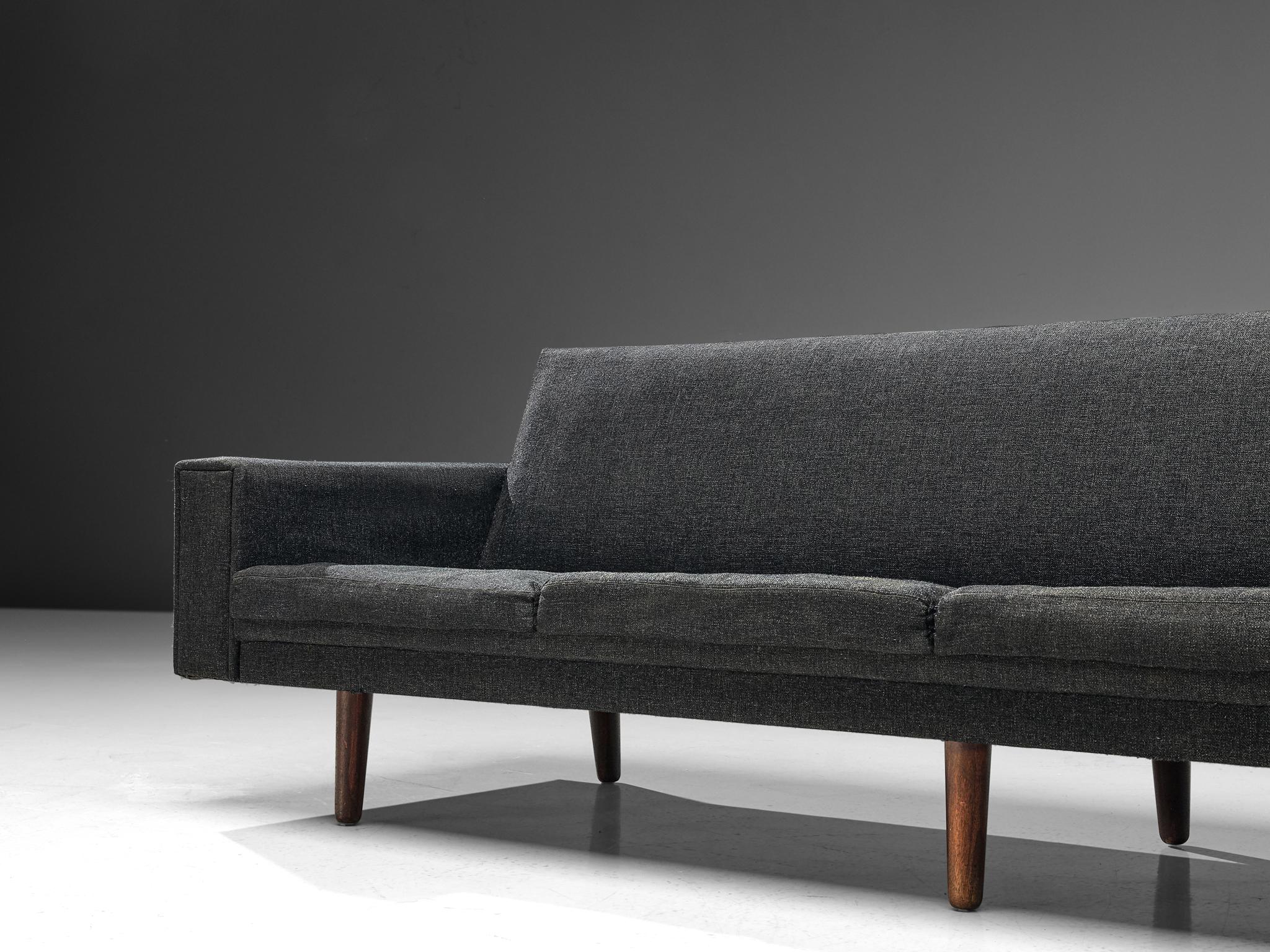 Danish Sofa in Dark Grey Upholstery For Sale 4