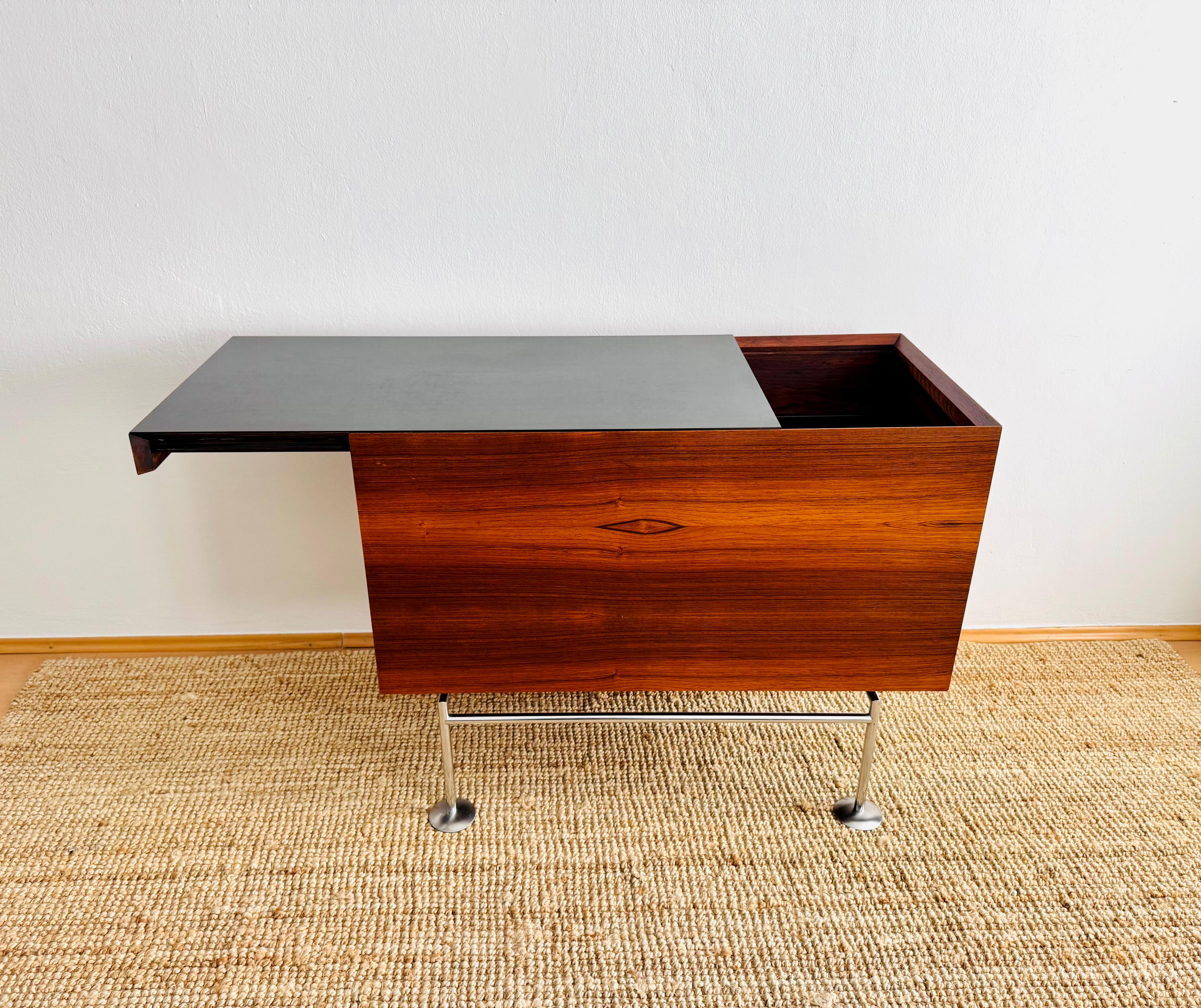 Teak Danish Freestanding Bar Cabinet by Poul Nørreklit For Sale