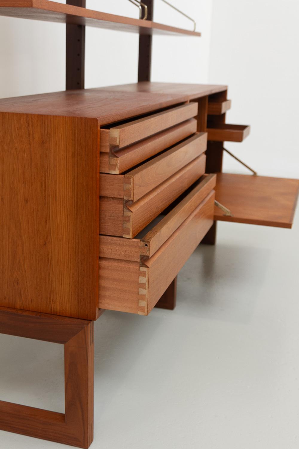 Danish Freestanding Teak Wall Unit by Poul Cadovius for Cado, 1960s. 2