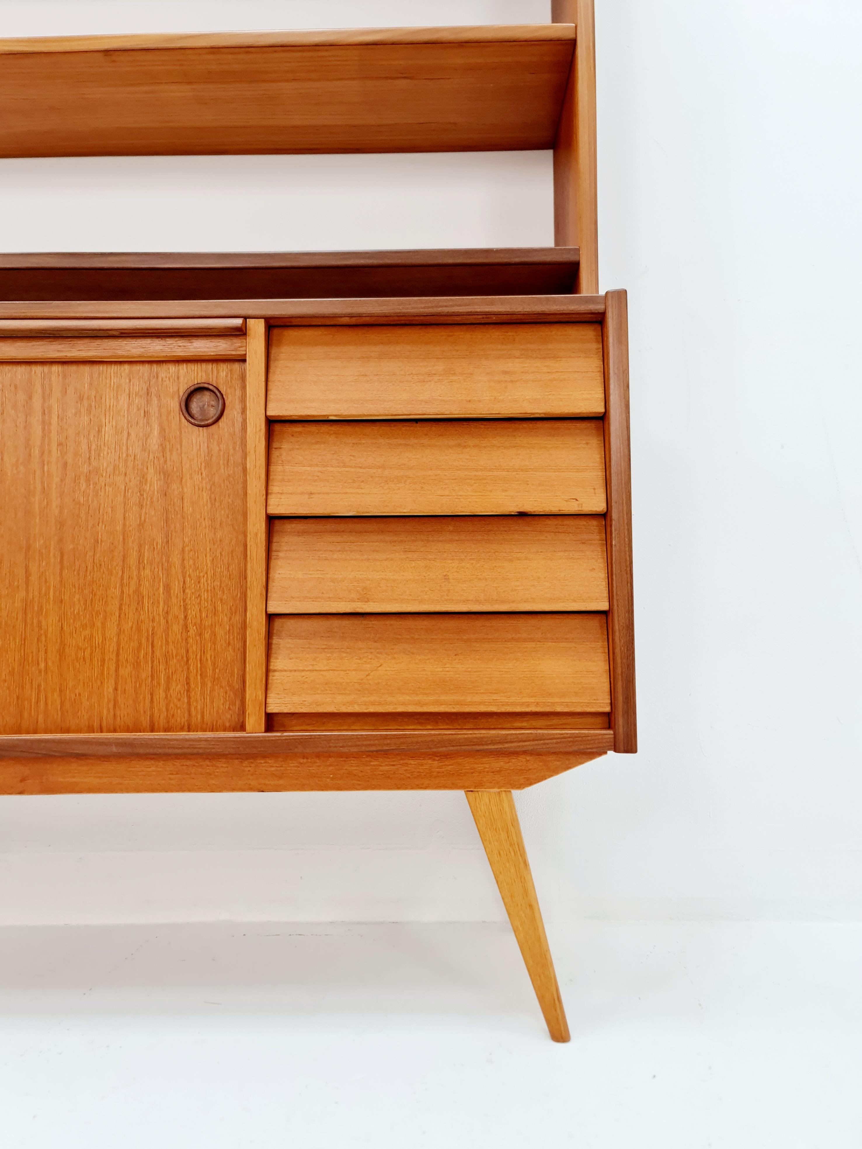 Dänisches freistehendes Vintage-Bücherregalsystem/Bücherregal aus Teakholz von Bengt Ruda, 1960 im Zustand „Gut“ im Angebot in Gaggenau, DE