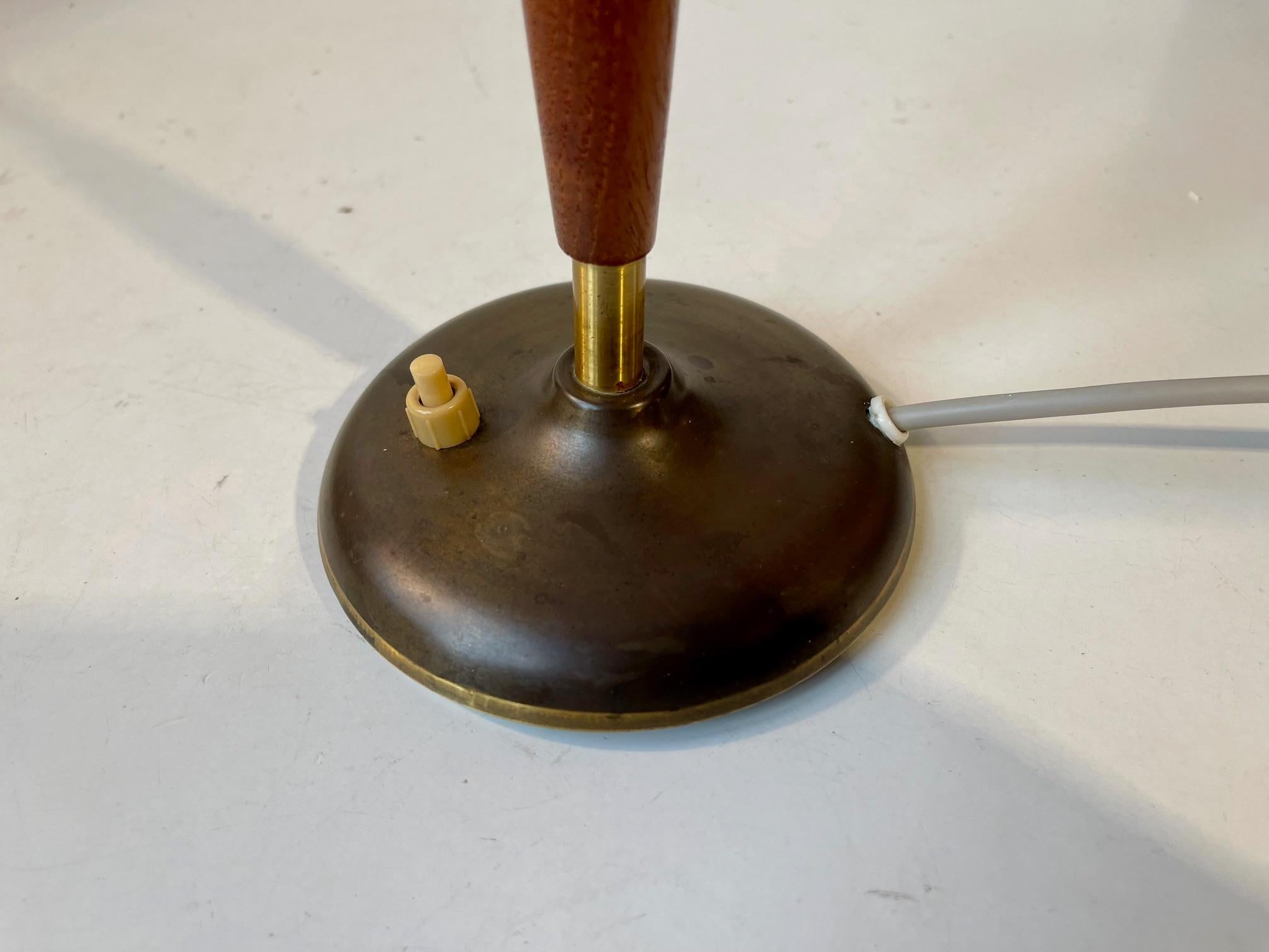 Danish 'Fried Egg' Glass & Brass Table Lamp by Fog & Mørup 6