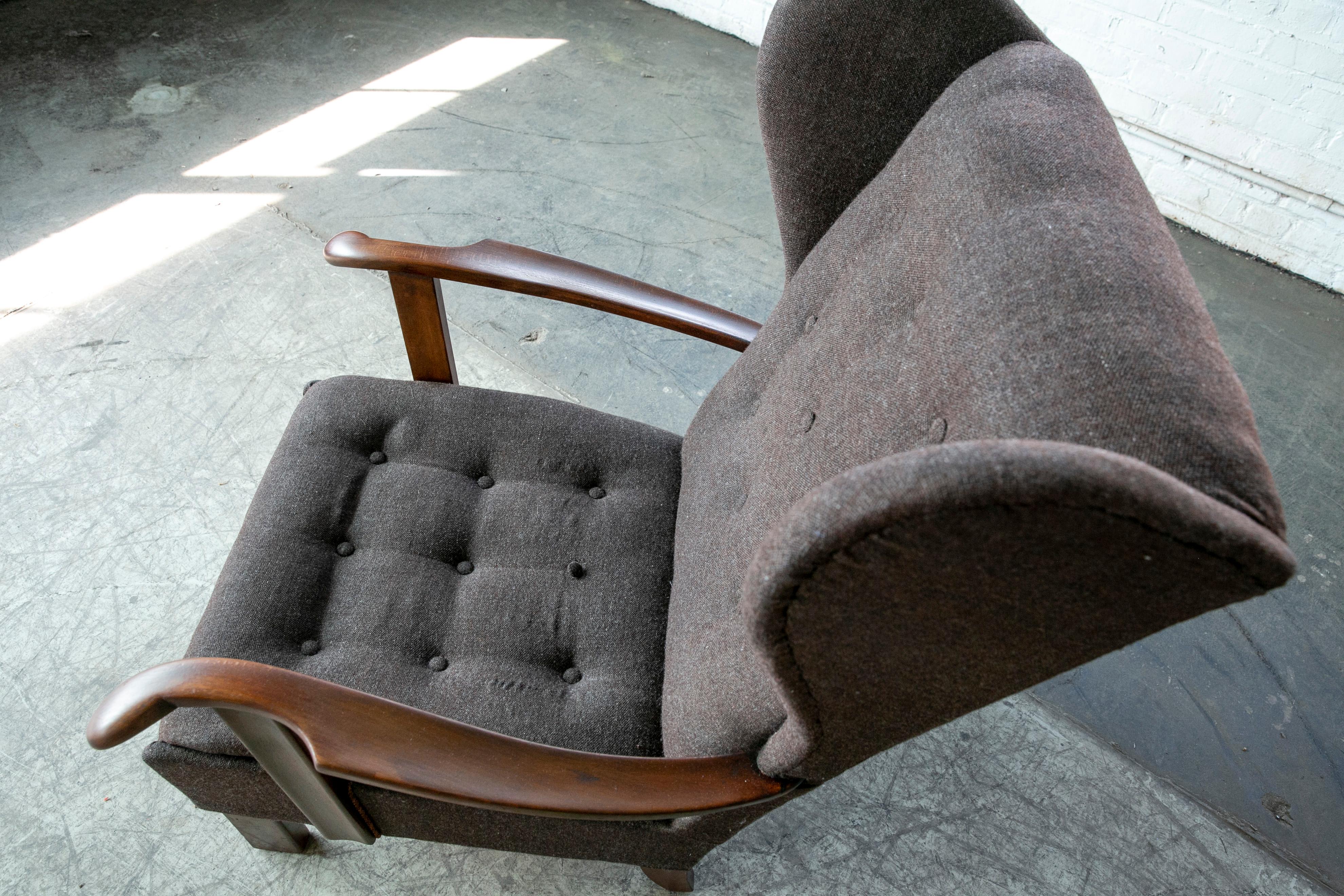 Danish Fritz Hansen Model 1582 Wingback Lounge Chair from the 1940's 4