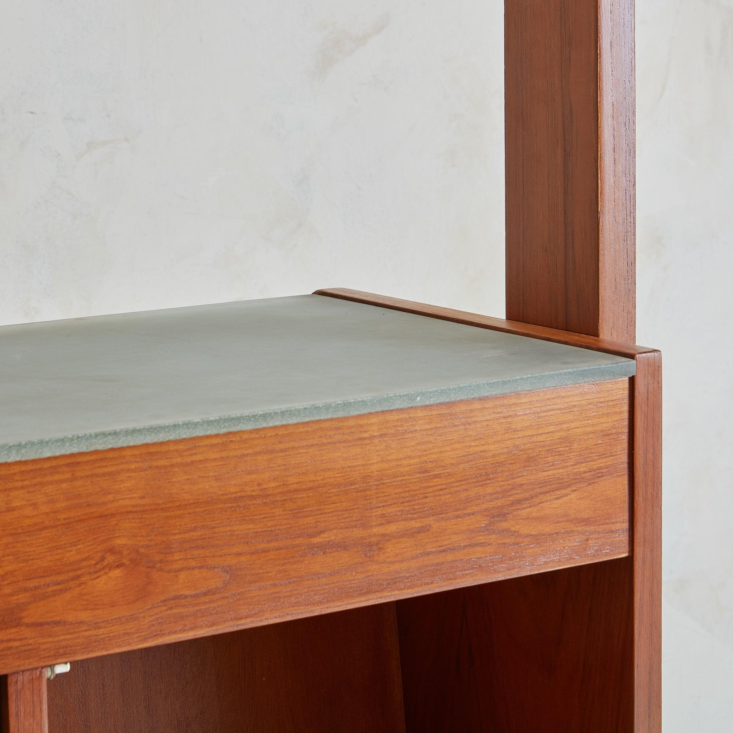 Danish Fruitwood Bar with Glass Top + Integrated Light 6