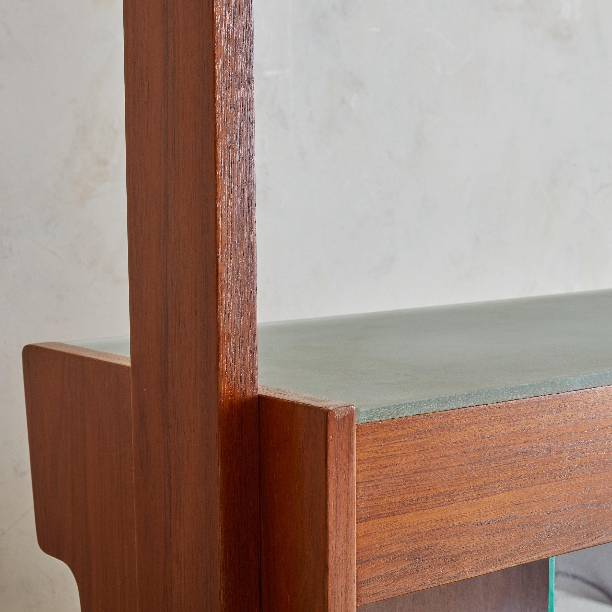 Danish Fruitwood Bar with Glass Top + Integrated Light 1