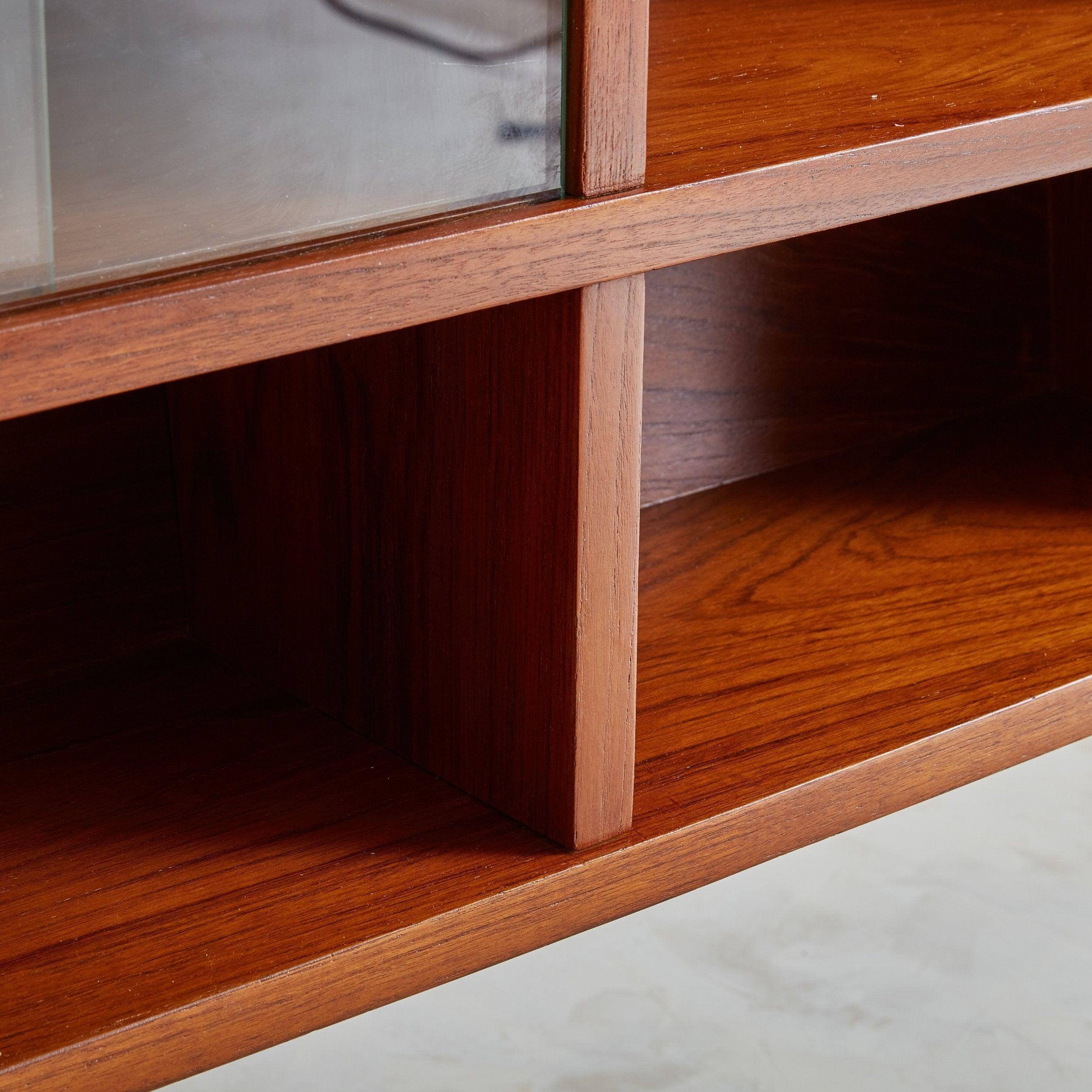 Danish Fruitwood Bar with Glass Top + Integrated Light 3