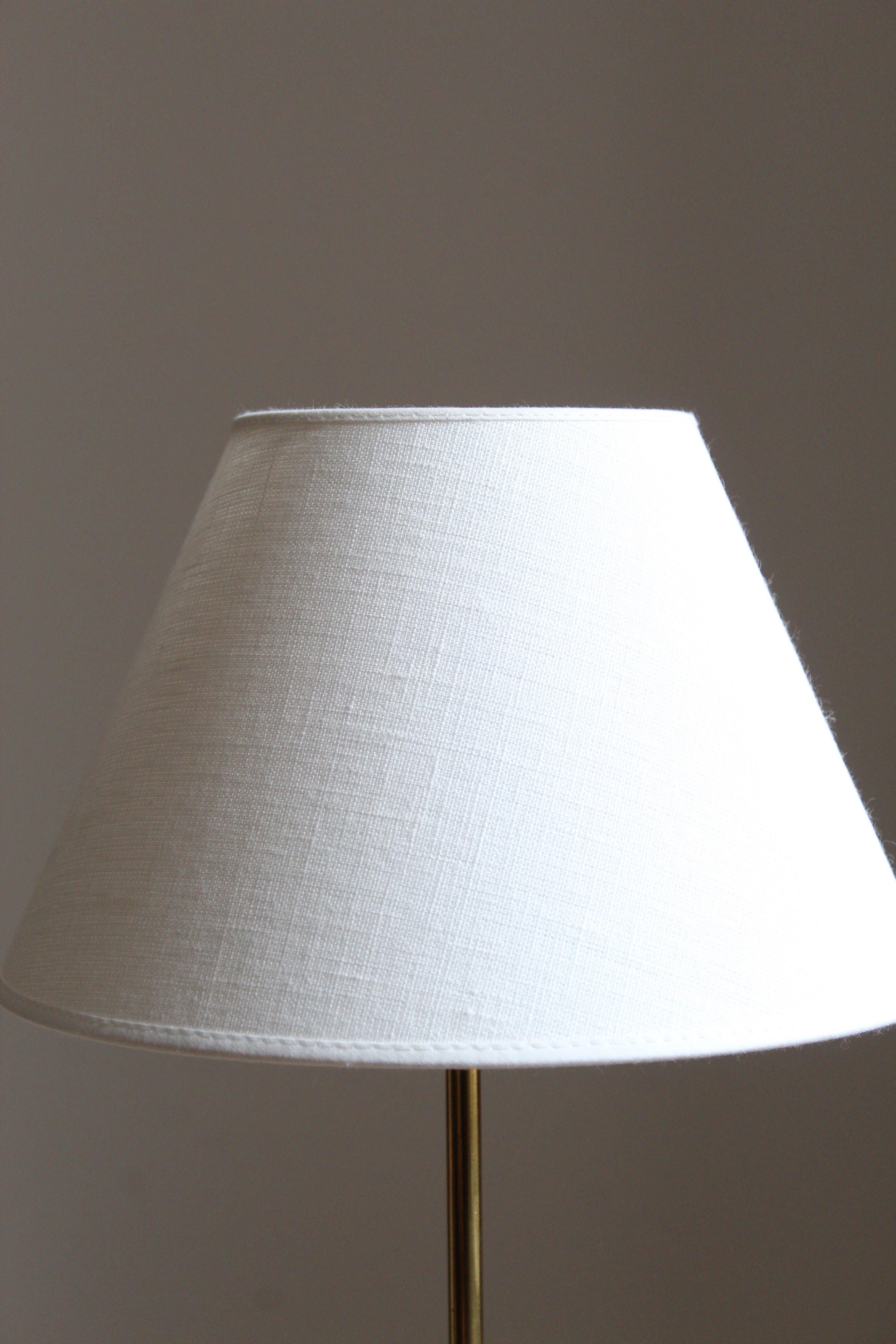 Swedish Danish, Functionalist Table Lamp, Brass, Denmark, 1950s