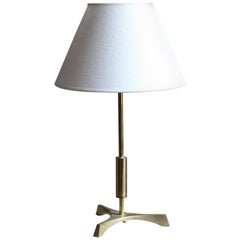 Danish, Functionalist Table Lamp, Brass, Denmark, 1950s