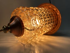 Danish Funkis Ceiling Lamp in Copper, Brass and Bubble Glass, 1950s