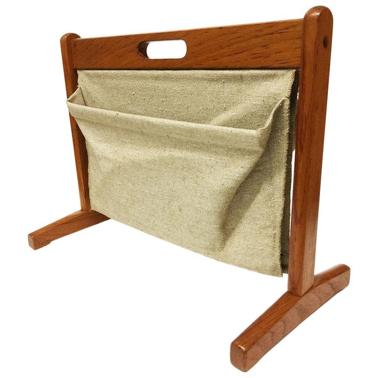 Danish Furbo Teak Magazine Rack, 1960s For Sale at 1stDibs