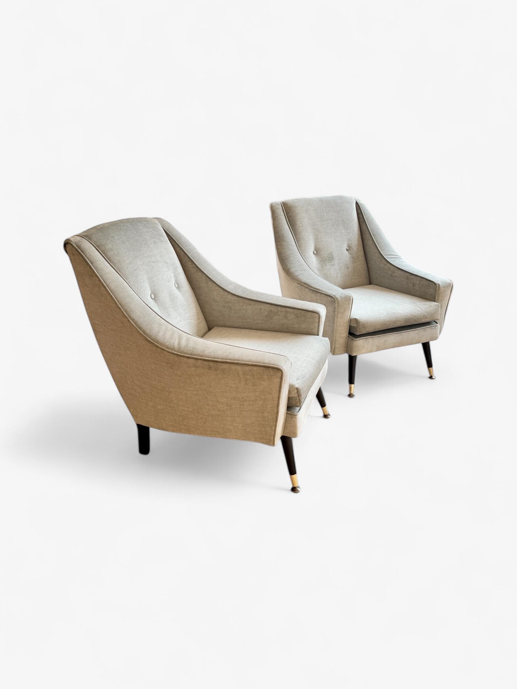Mobilier danois Design/One, ensemble de deux fauteuils tapissés de laine Danemark années 1960 Bon état - En vente à London, GB