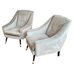 Mobilier danois Design/One, ensemble de deux fauteuils tapissés de laine Danemark années 1960