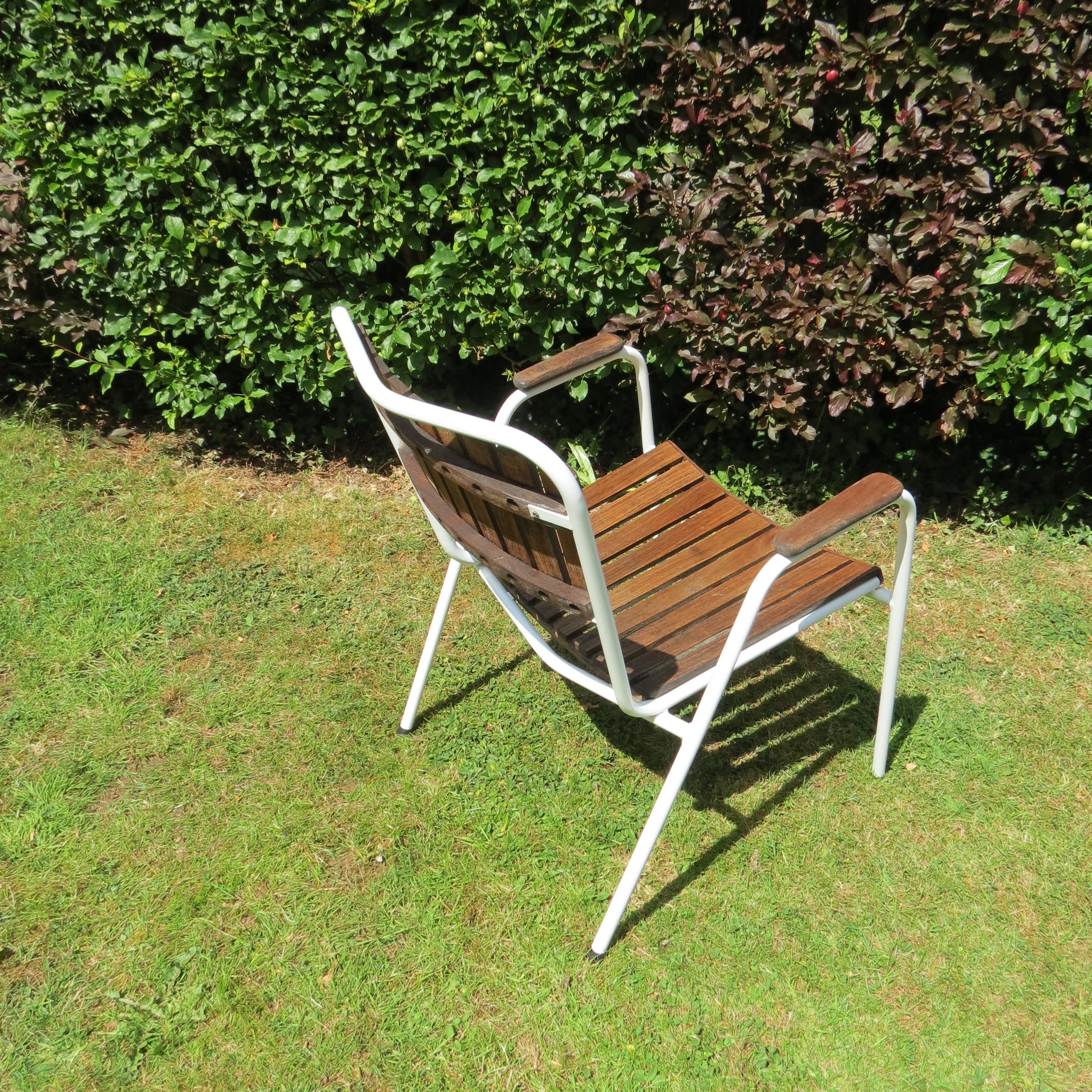 Danish Garden Table and 5 Stacking Chairs by Daneline 6