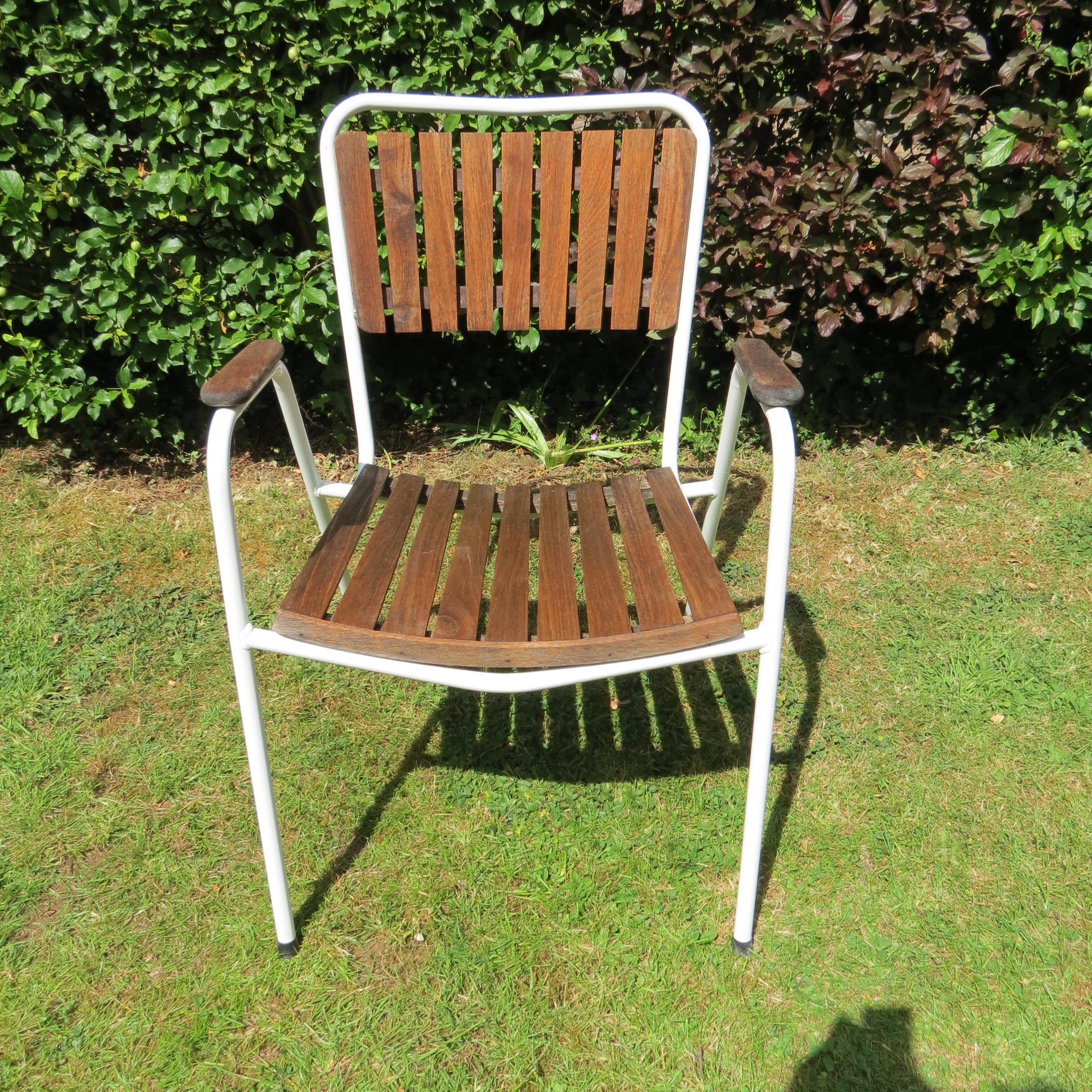 Danish Garden Table and 5 Stacking Chairs by Daneline 2