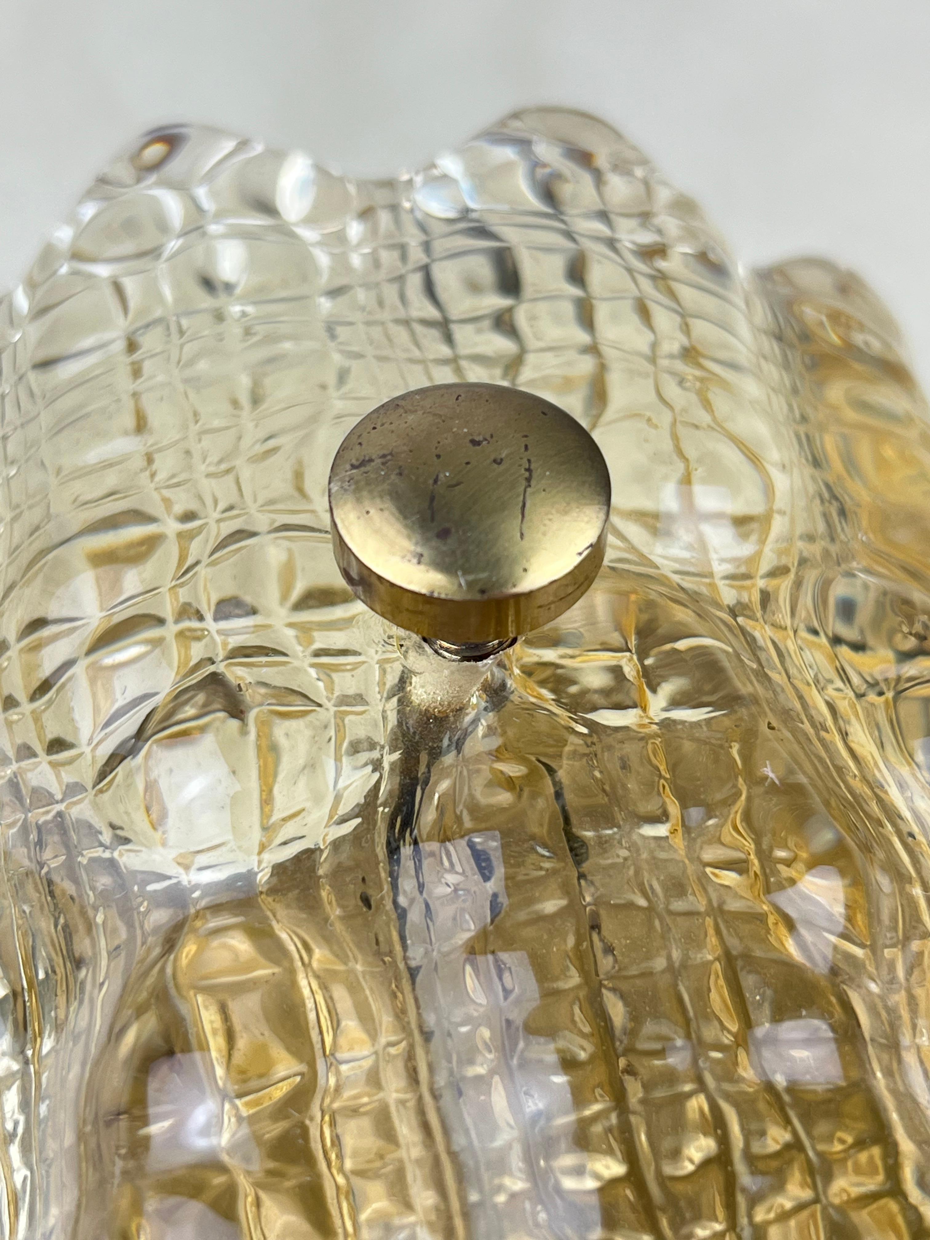 Danish Glass and Brass Wall Lamp by Carl Fagerlund for Orrefors/Lyfa, 1970s In Good Condition For Sale In Palermo, IT