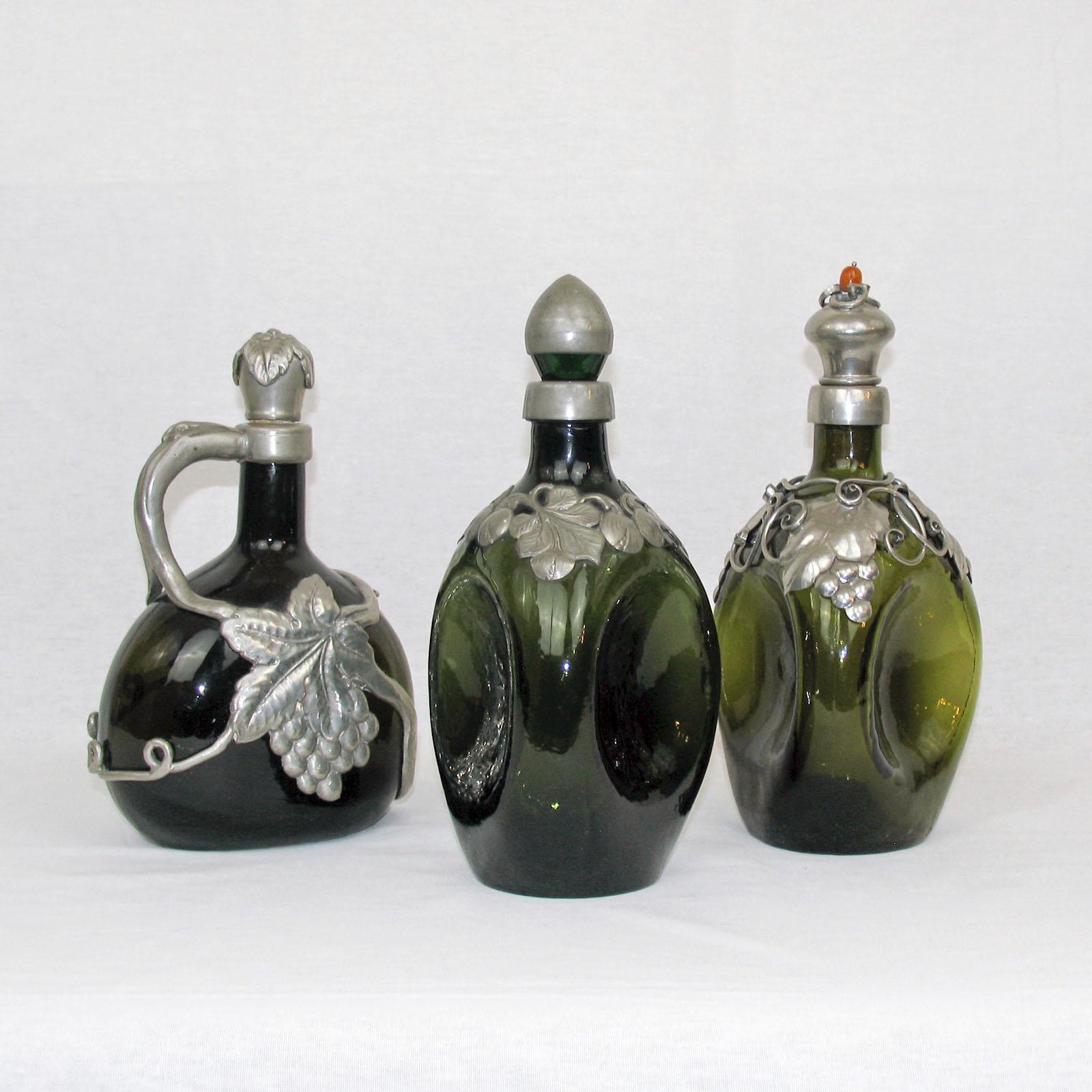 Danish Glass and Pewter Decanter, 1930s 7
