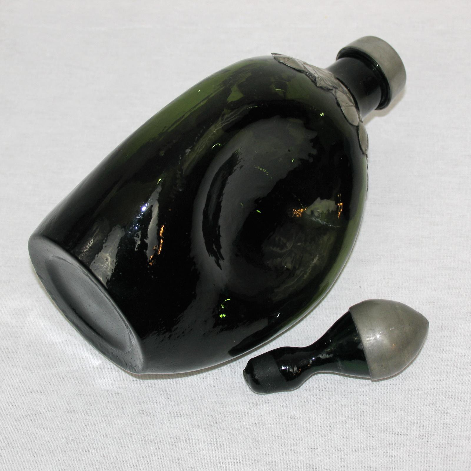 Mid-20th Century Danish Glass and Pewter Decanter, 1930s