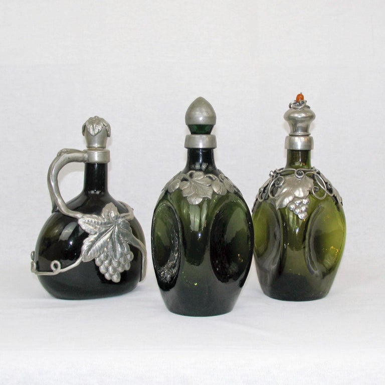 Danish Glass and Pewter Decanter, 1960s For Sale 6
