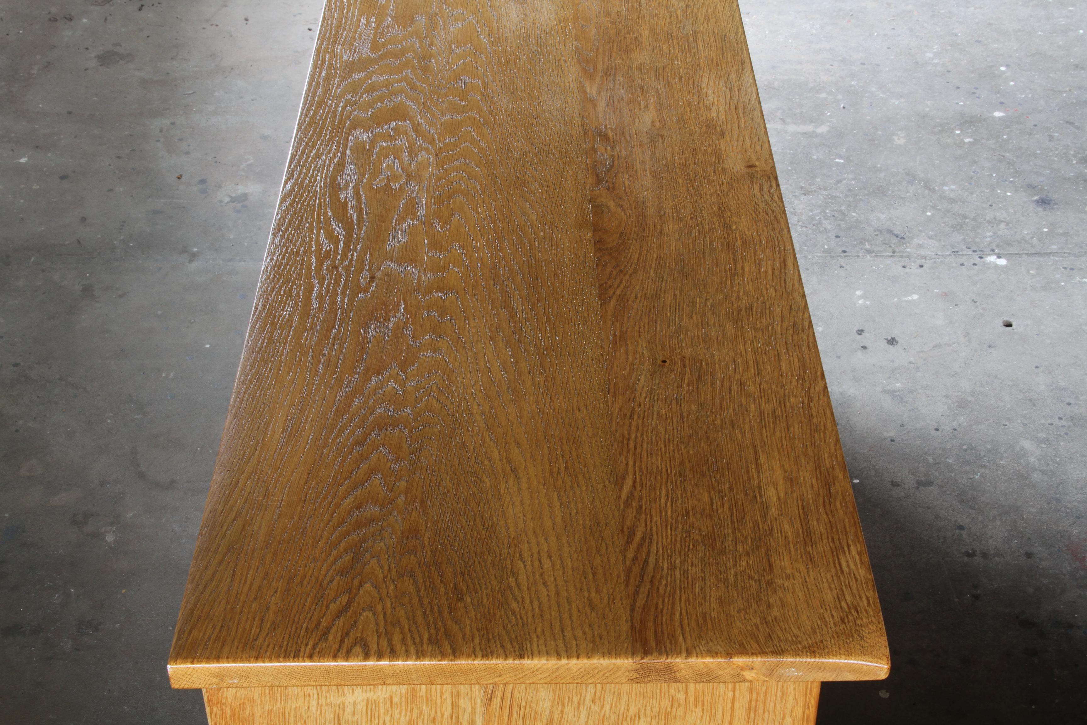 Danish Glass Oak High Sideboard attributed to Henning Henry Kjaernulf, Denmark For Sale 12