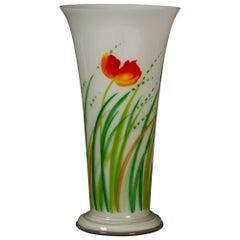 Retro Danish Glass Vase by Ole Kortzau for Holmegaard, 1978