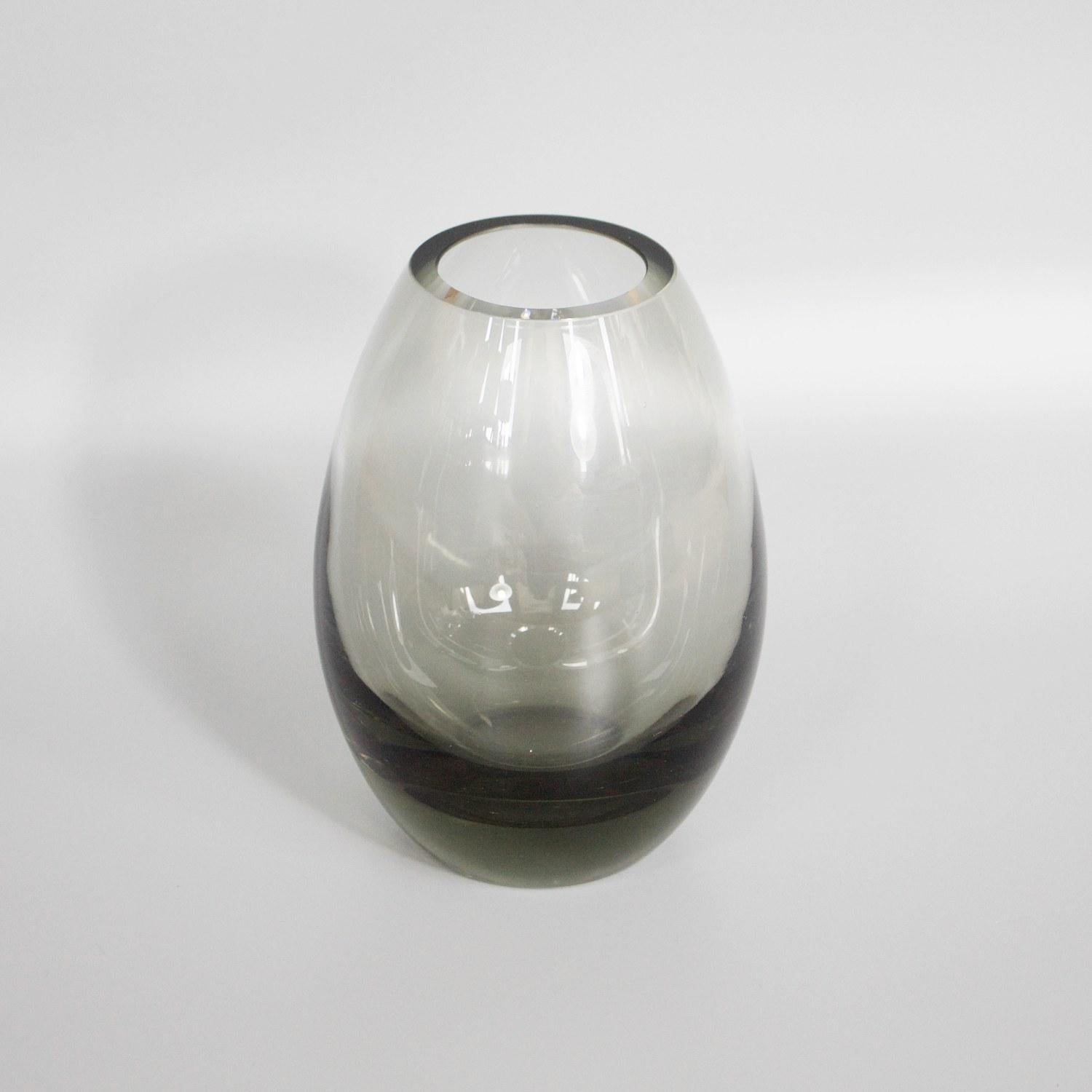 Mid-20th Century Danish Glass Vase by Per Lütken for Holmegaard Glassworks Signed and Dated 1961