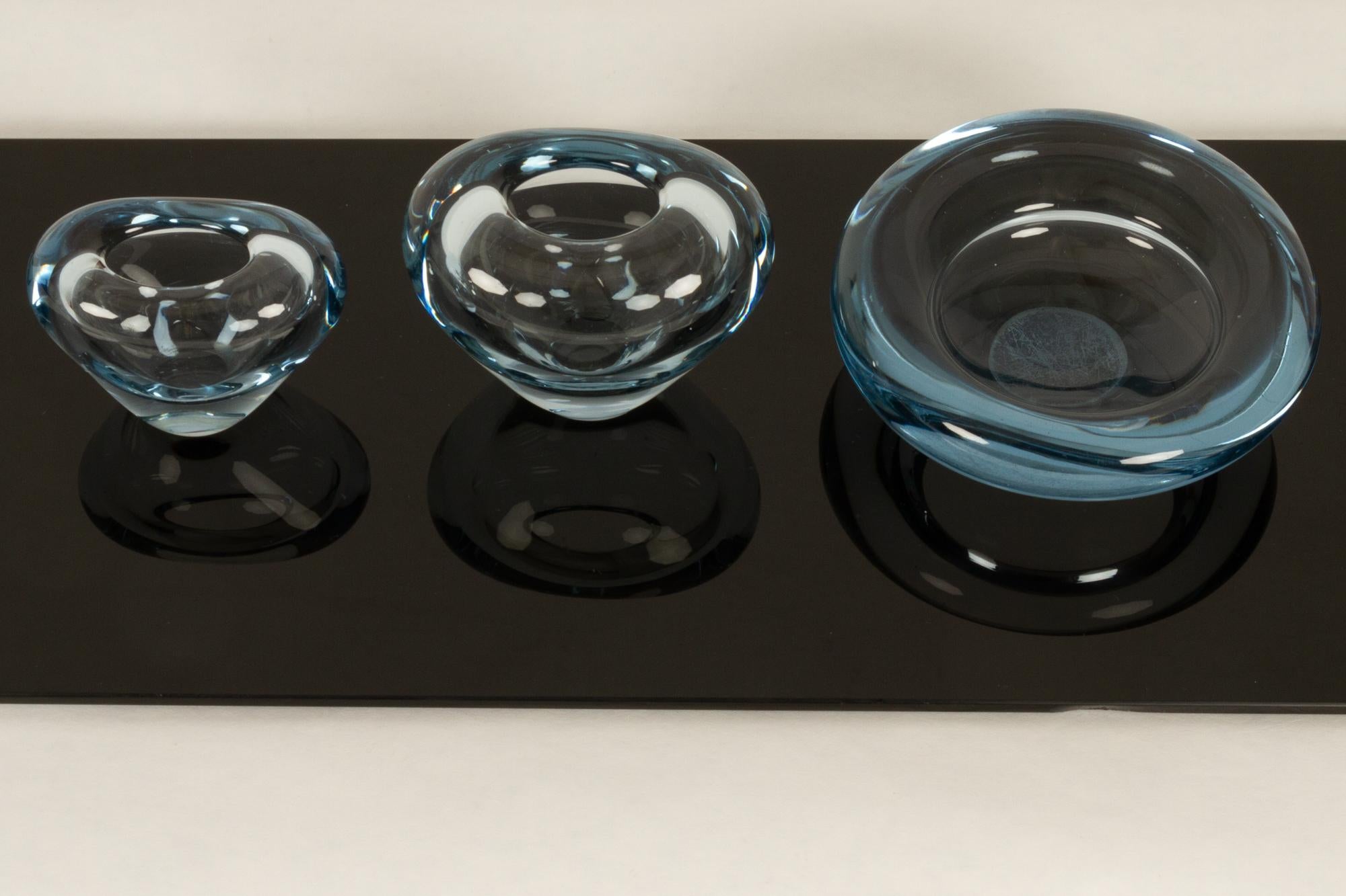 Danish Glass Vases and Bowl by Per Lütken, 1950s 6