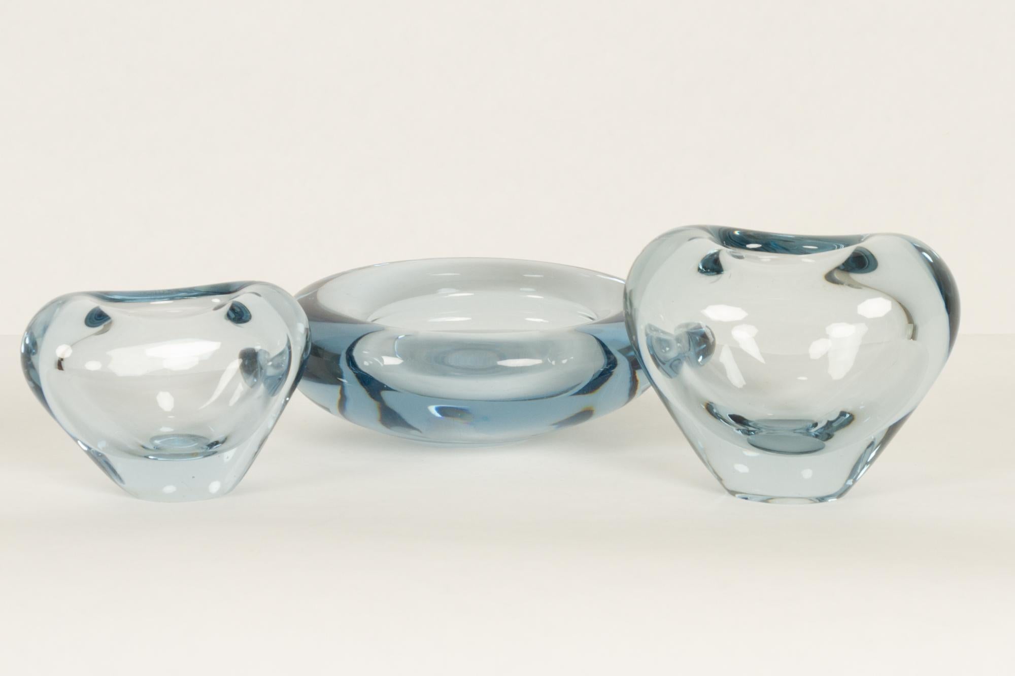 Danish glass vases and bowl by Per Lütken 1950s
Set of two 