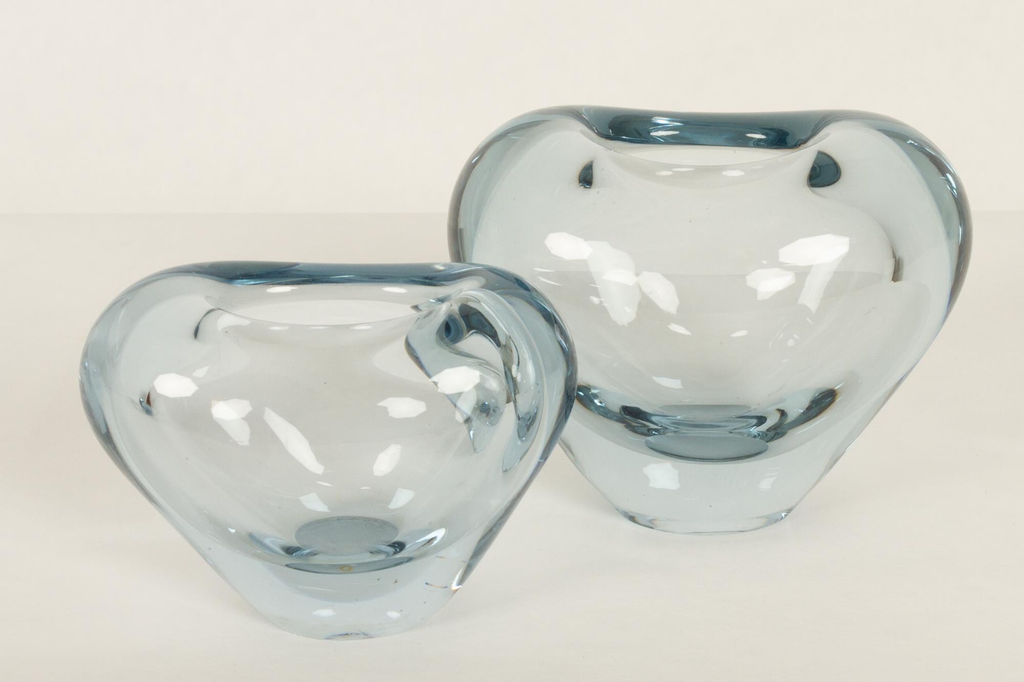 Mid-20th Century Danish Glass Vases and Bowl by Per Lütken, 1950s
