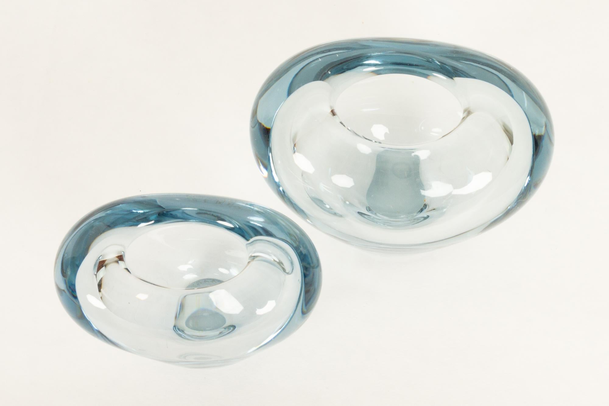 Blown Glass Danish Glass Vases and Bowl by Per Lütken, 1950s