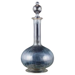 Danish glassworks, hand-blown wine decanter in clear glass. Approximately 1900.