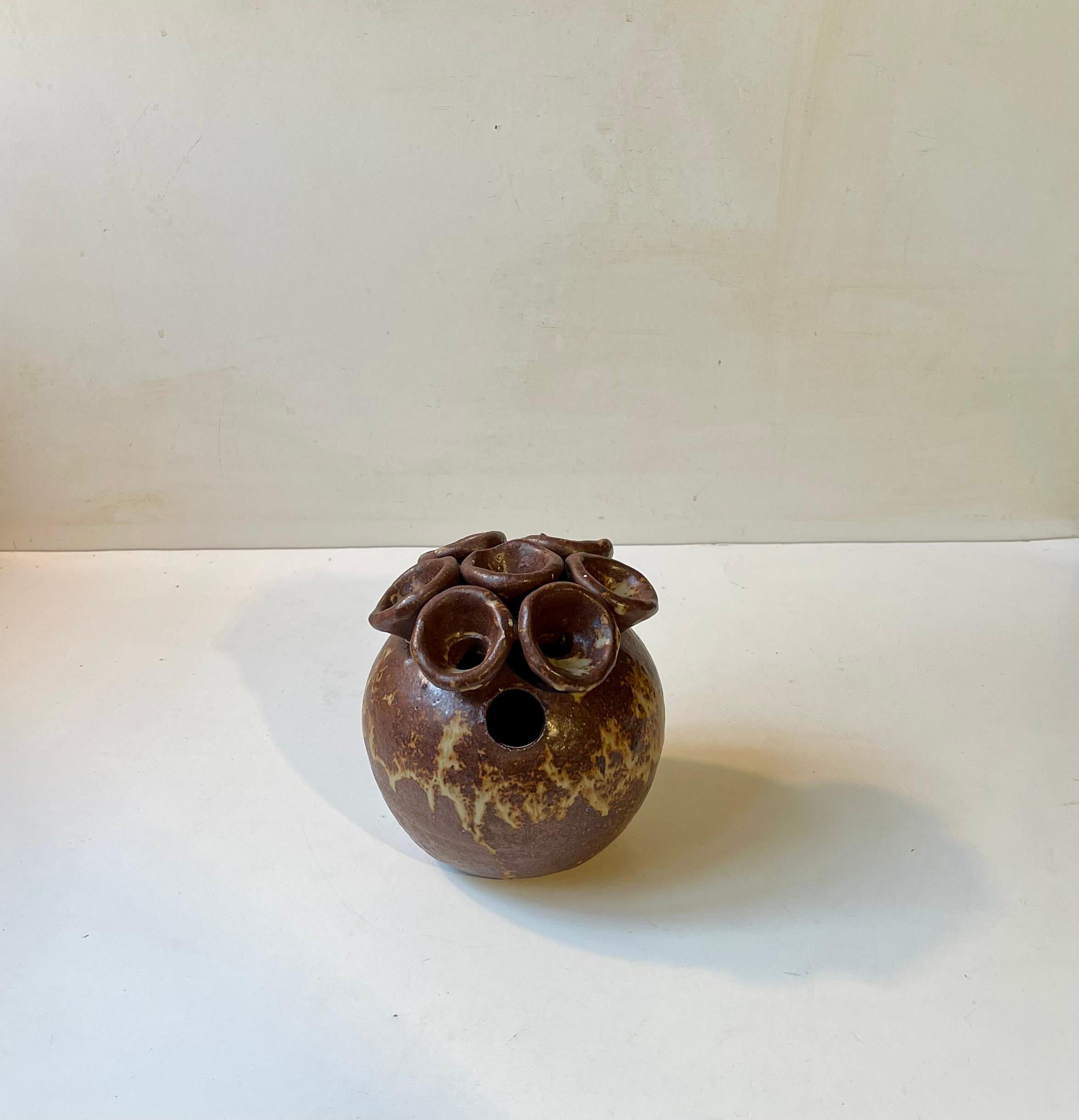 Brutalisme Vase danois en grès brutal émaillé de Søren Visby, années 1970 en vente