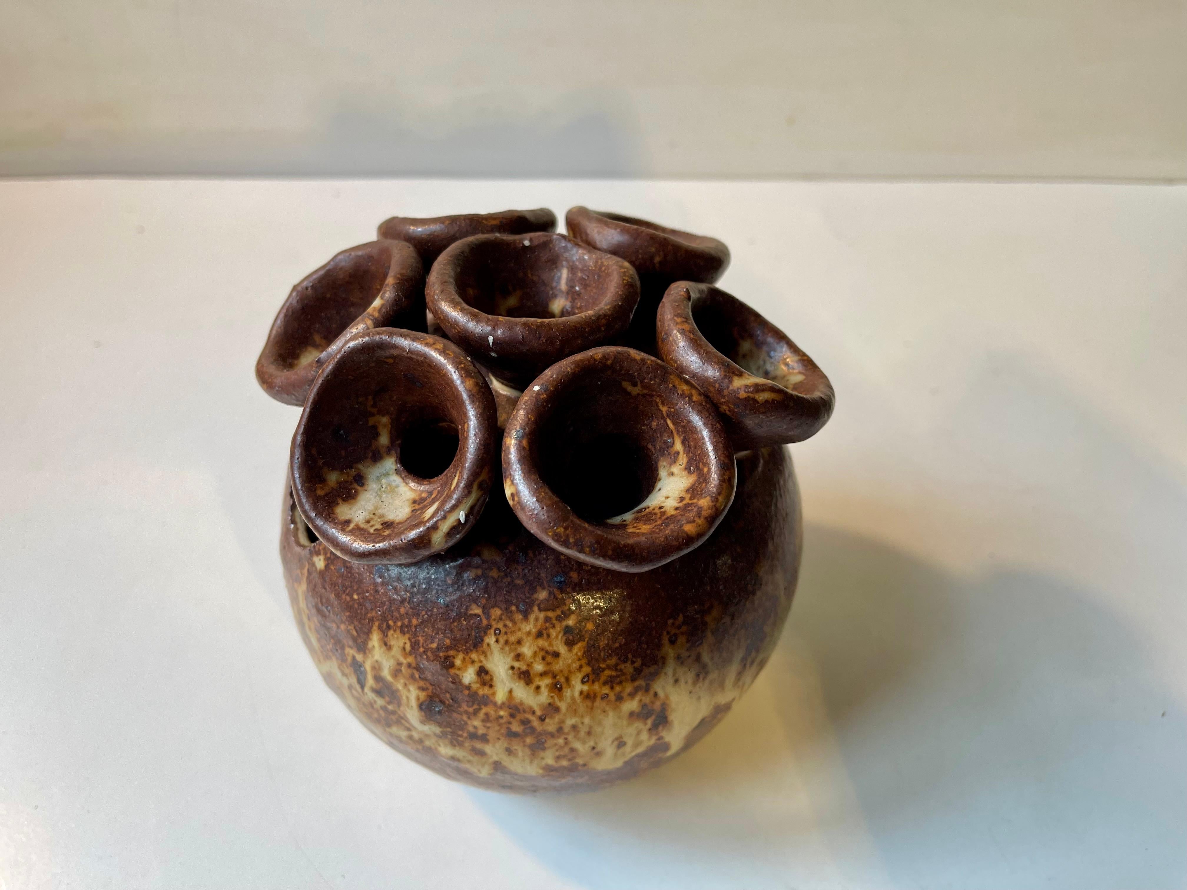 Vernissé Vase danois en grès brutal émaillé de Søren Visby, années 1970 en vente