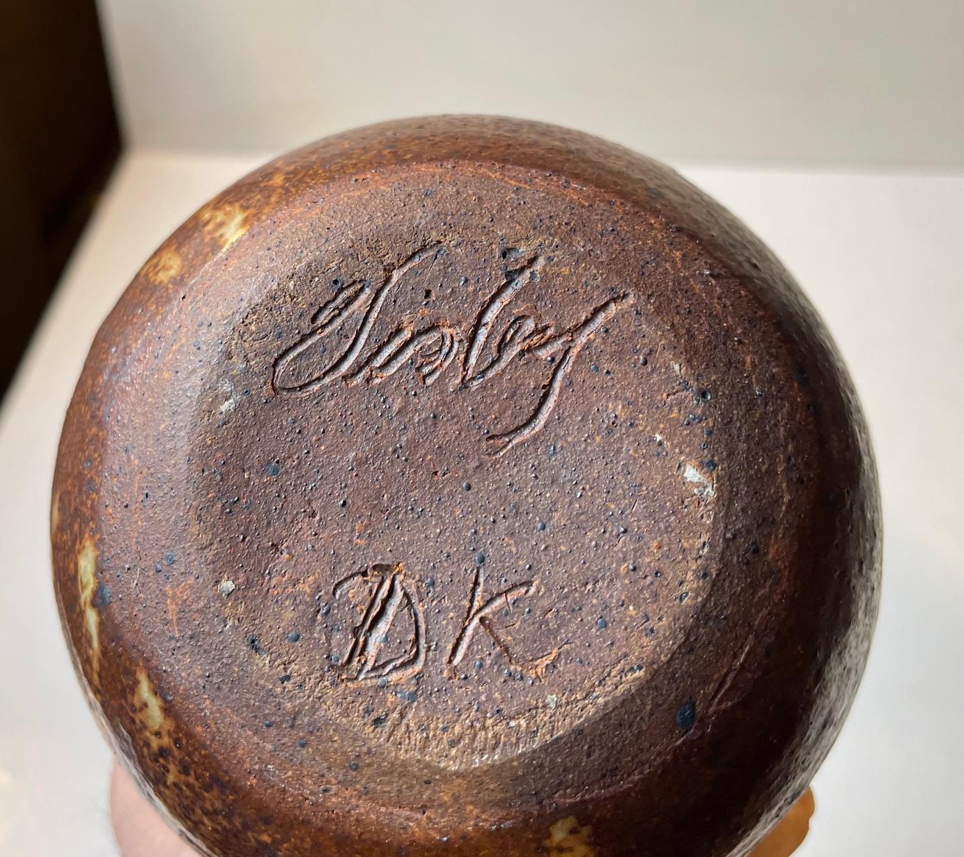 Vase danois en grès brutal émaillé de Søren Visby, années 1970 Bon état - En vente à Esbjerg, DK
