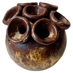 Danish Glazed Brutalist Stoneware Vase by Søren Visby, 1970s
