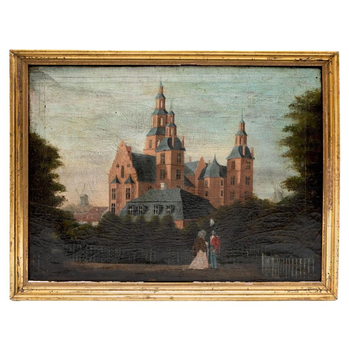 Dipinto danese del Secolo d'Oro raffigurante un soldato e una dama al Castello di Rosenborg