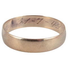 Orfèvre danois. Bague d'alliance en or 14 carats. Daté de 1949