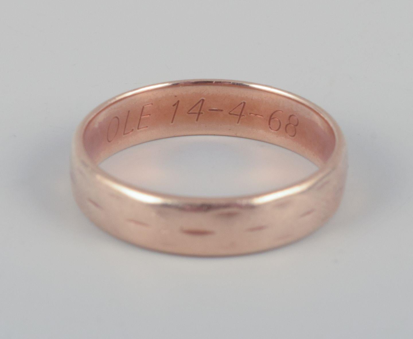 Dänischer Goldschmied.liance-Ring aus 14-karätigem Gold. im Zustand „Gut“ im Angebot in bronshoj, DK
