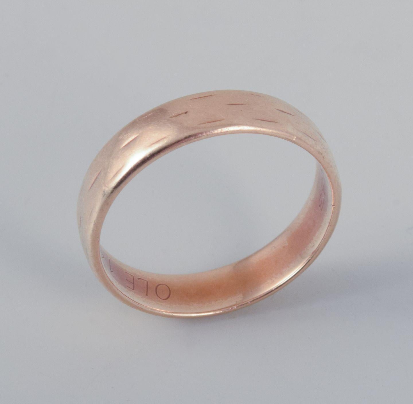 Dänischer Goldschmied.liance-Ring aus 14-karätigem Gold. im Angebot 1