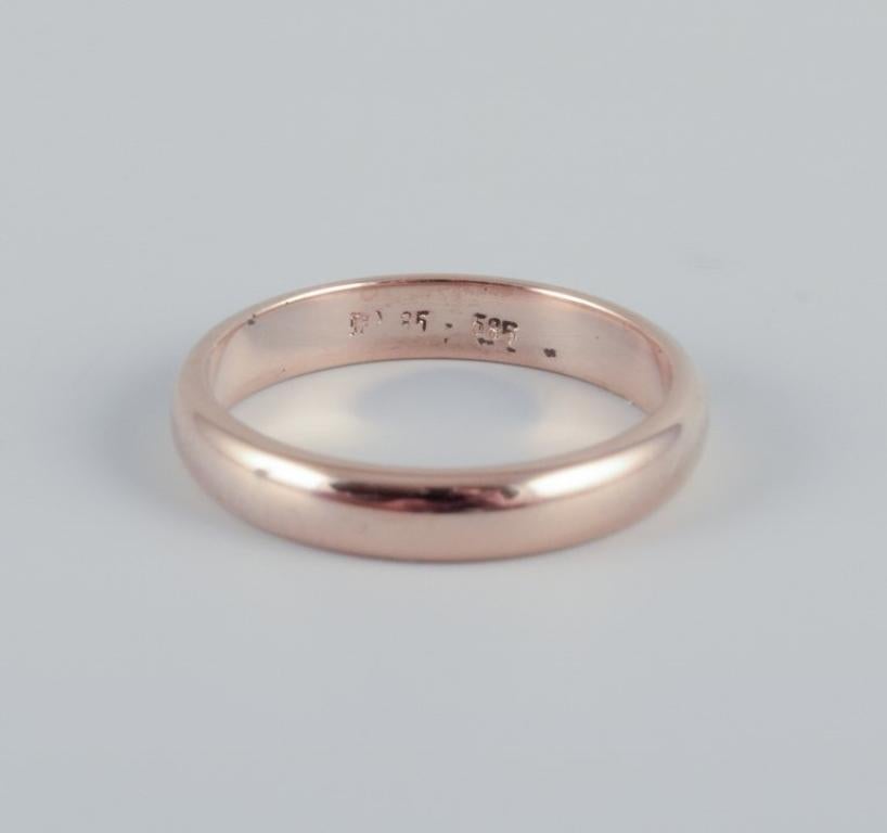 Women's Danish goldsmith. 14 karat gold alliance ring. From the 2000s For Sale