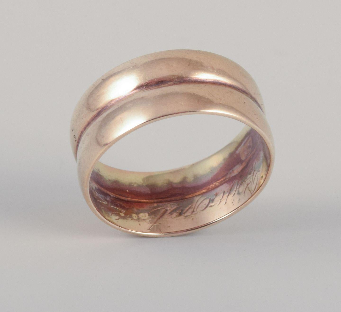 Dänischer Goldschmied. Ring aus 14 Karat Gold. Klassisches und minimalistisches Design. Mitte 20. Jh. im Zustand „Hervorragend“ im Angebot in bronshoj, DK