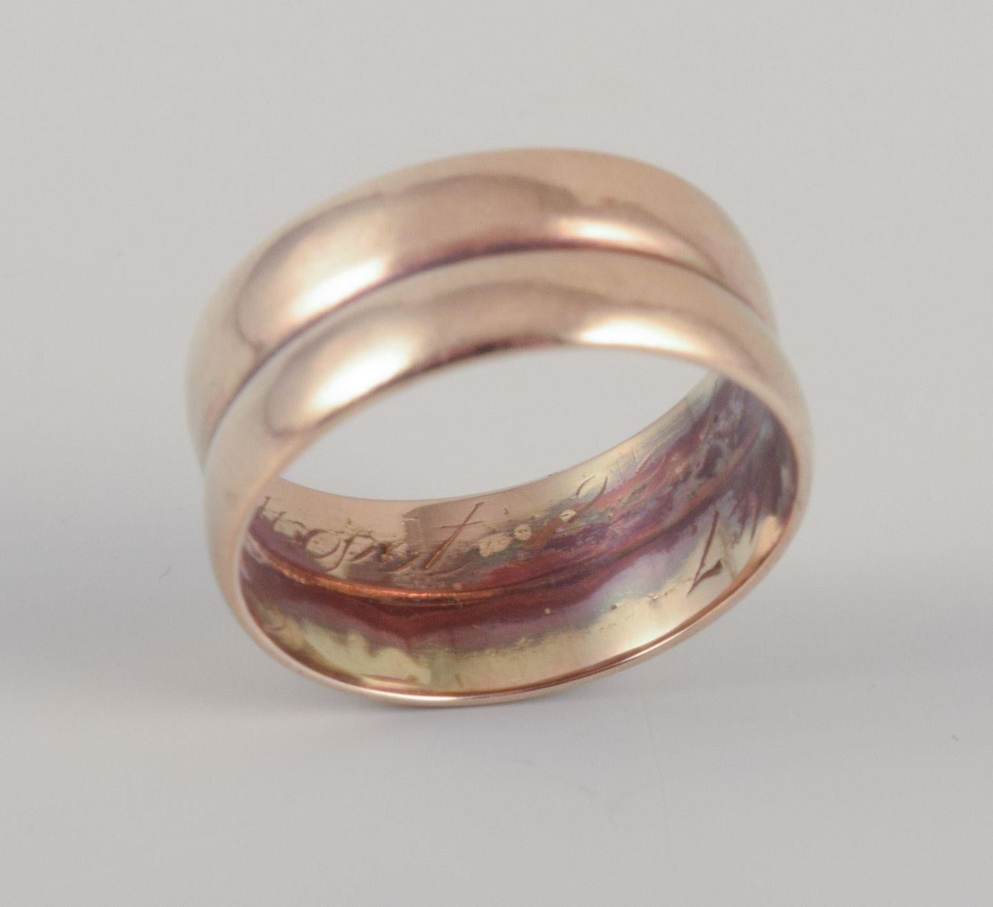 Dänischer Goldschmied. Ring aus 14 Karat Gold. Klassisches und minimalistisches Design. Mitte 20. Jh. Damen im Angebot
