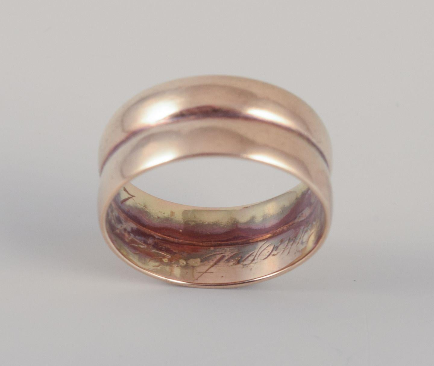 Dänischer Goldschmied. Ring aus 14 Karat Gold. Klassisches und minimalistisches Design. Mitte 20. Jh. im Angebot 1