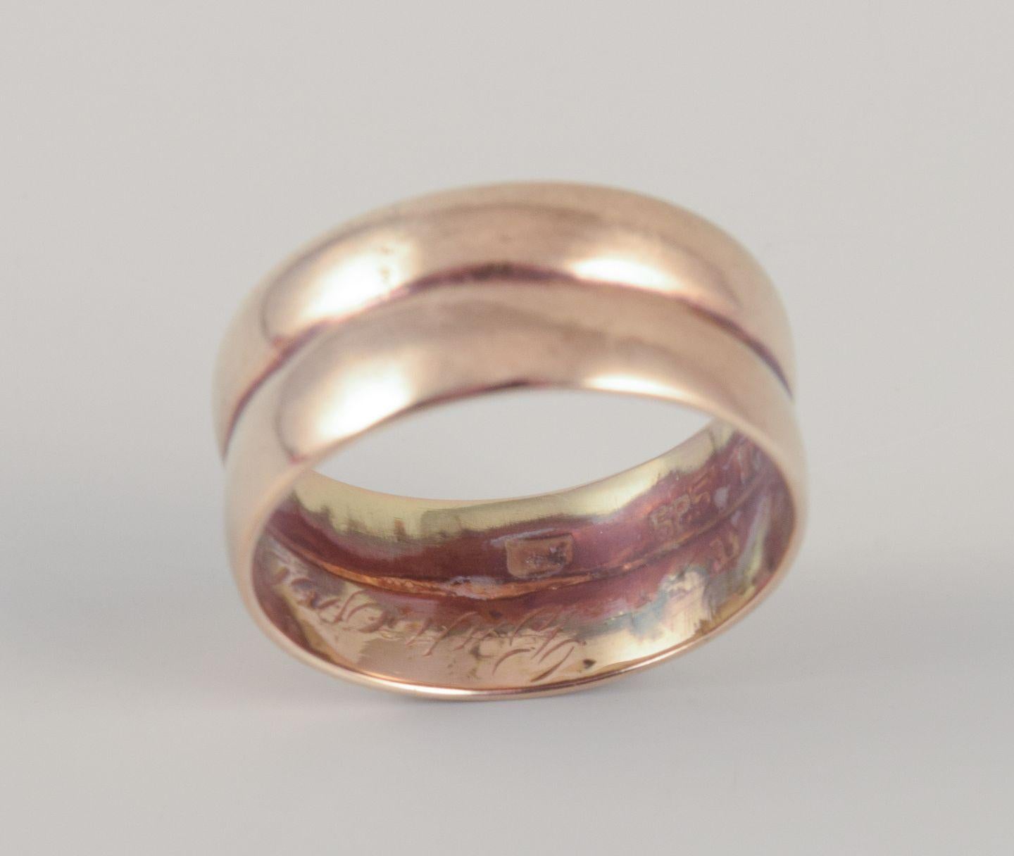 Dänischer Goldschmied. Ring aus 14 Karat Gold. Klassisches und minimalistisches Design. Mitte 20. Jh. im Angebot 3
