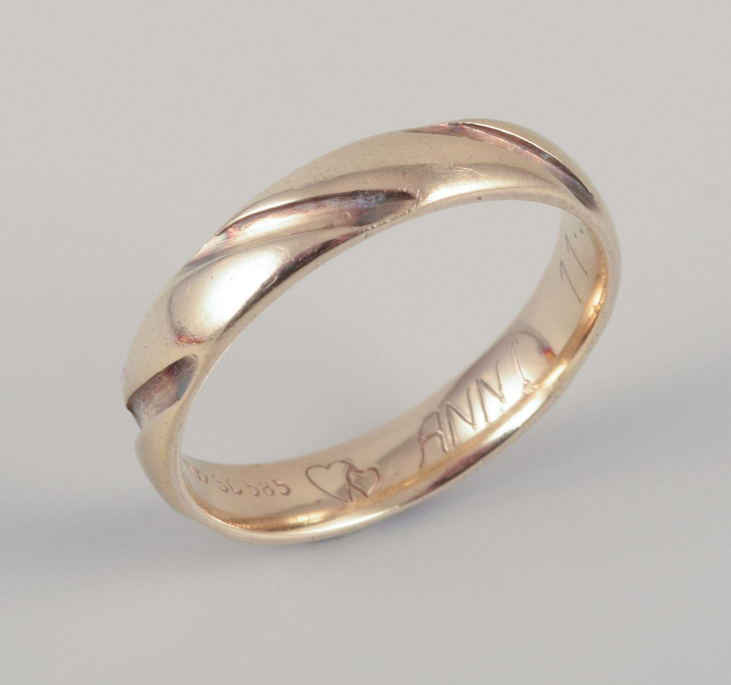De las mujeres Orfebre danés. Anillo de oro de 14 quilates. Sello SC 585. en venta