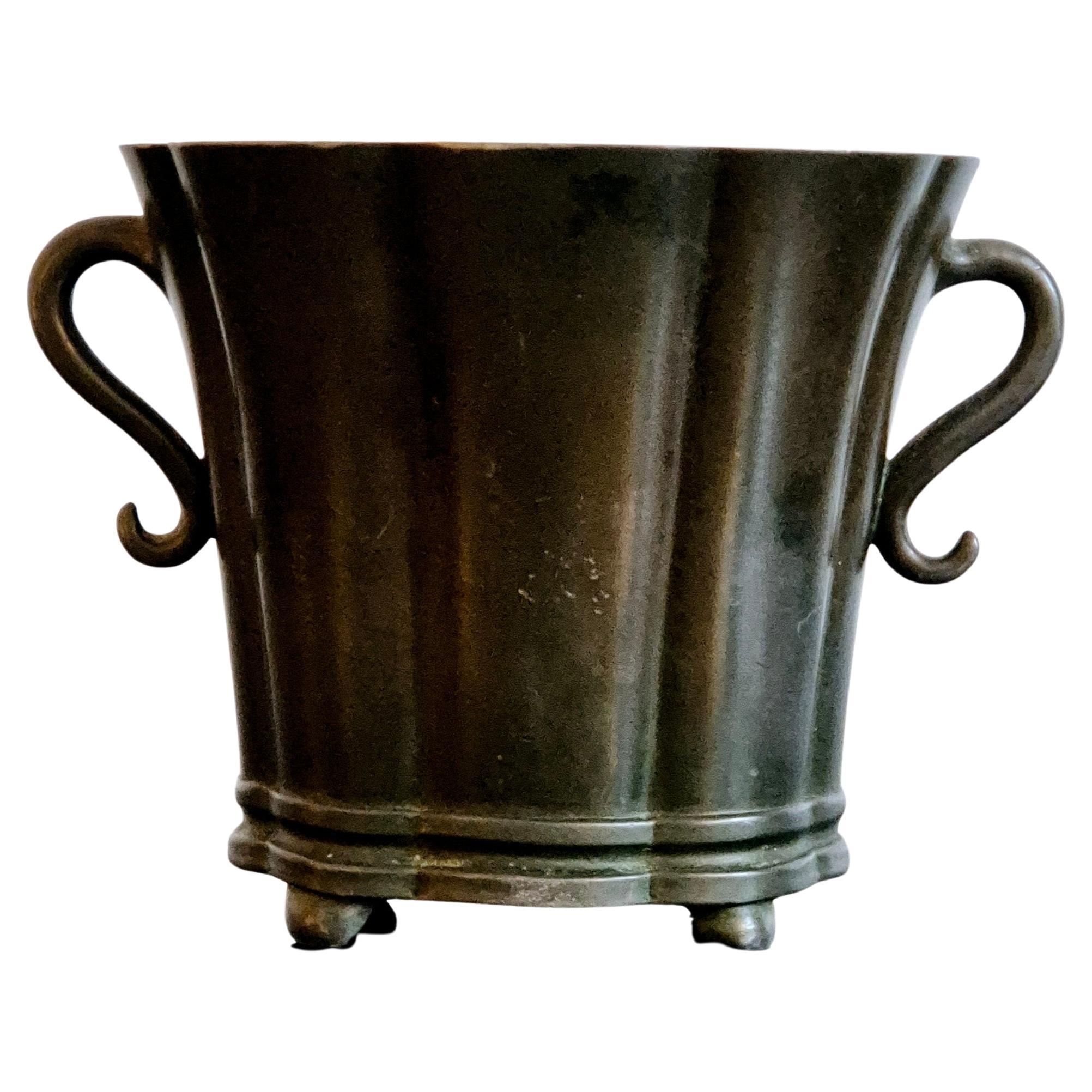 Danish Grace vase in Disko Metal, by Just Andersen, 1920/30s / Art Deco For Sale