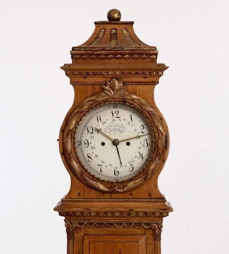 Danish Grandfather Clock, Signed "W. F. Fog", 19th Century For Sale at