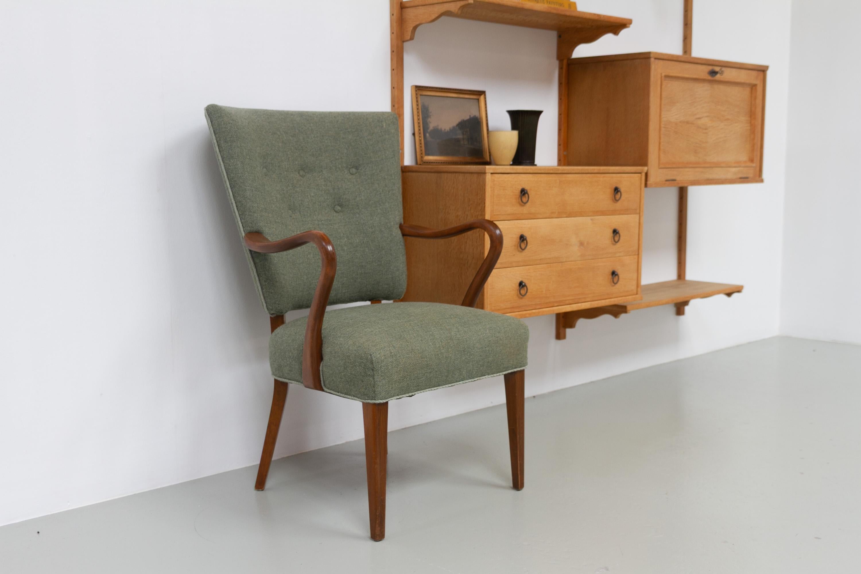 Fauteuil danois en vert par Alfred Christensen pour Slagelse Møbelværk, années 1940. en vente 10