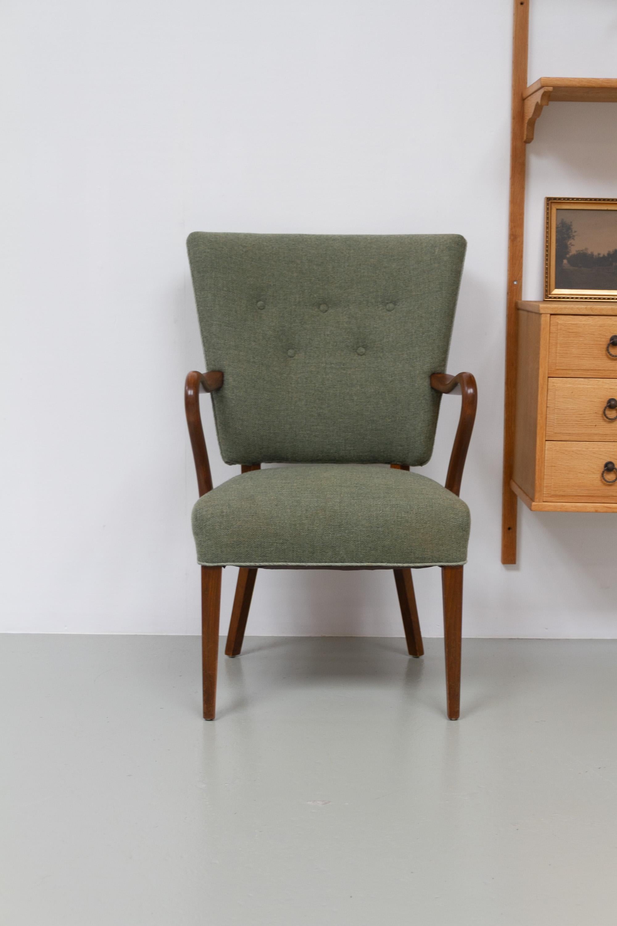Fauteuil danois en vert par Alfred Christensen pour Slagelse Møbelværk, années 1940. en vente 11