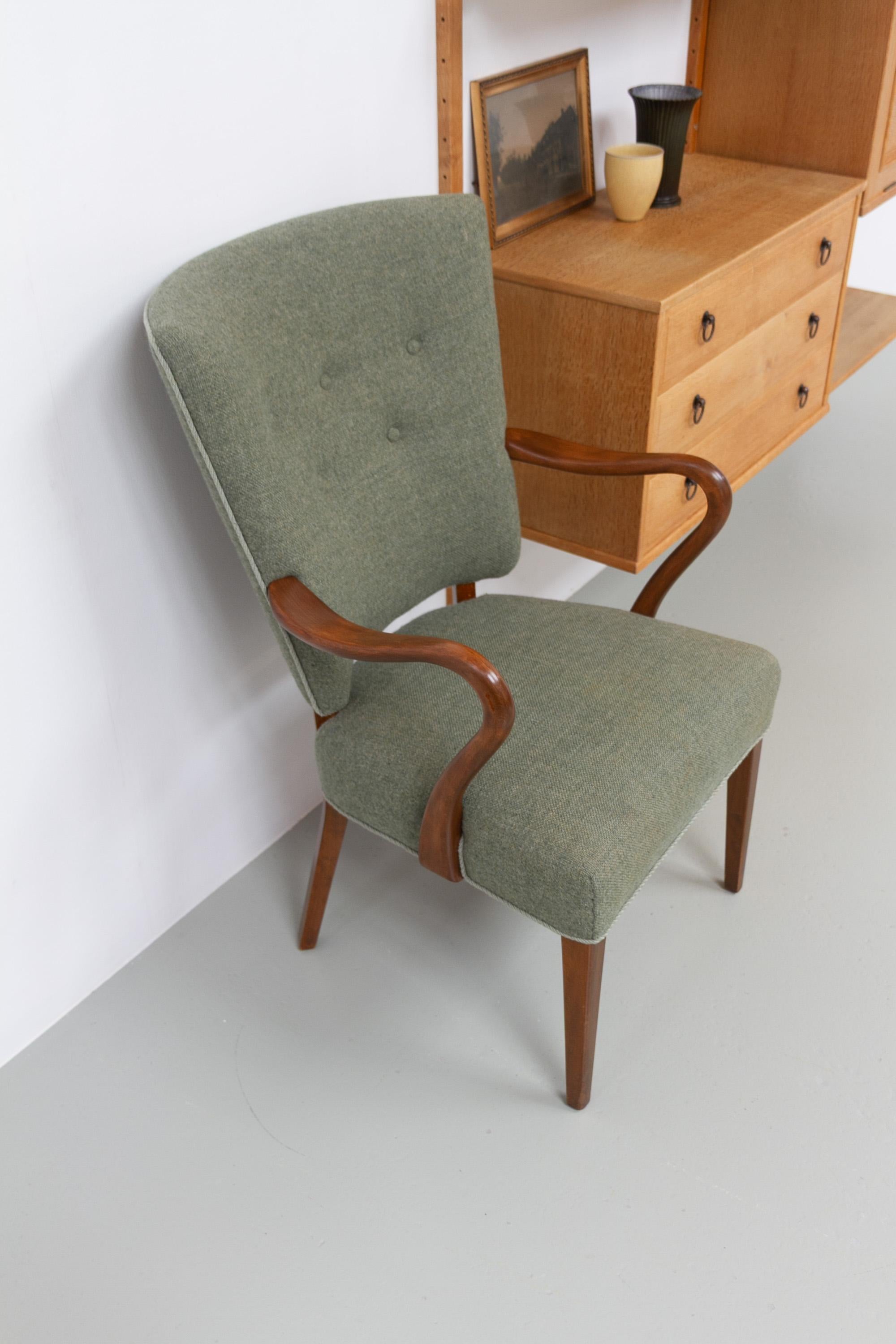 Fauteuil danois en vert par Alfred Christensen pour Slagelse Møbelværk, années 1940. en vente 12